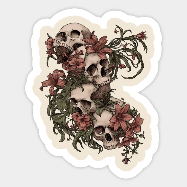 Garden of Skulls Sticker by Moutchy